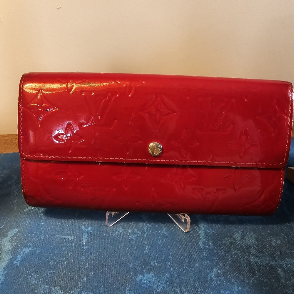 Authentic Red LV Wallet